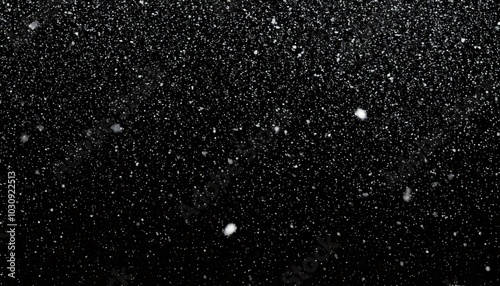 Snow falling texture on the black background, winter time photo