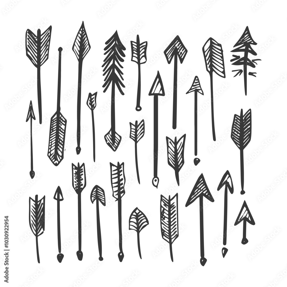 Hand drawn Arrows in Various Styles and Sizes