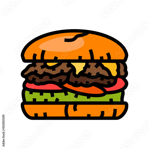 smash burger food color icon vector. smash burger food sign. isolated symbol illustration