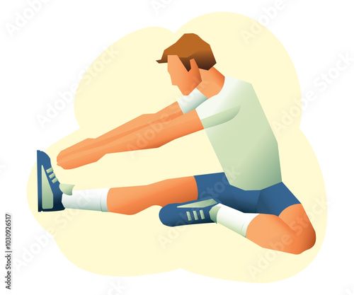 Physiotheraphy knee joint exercise position illustration. Exercise 1