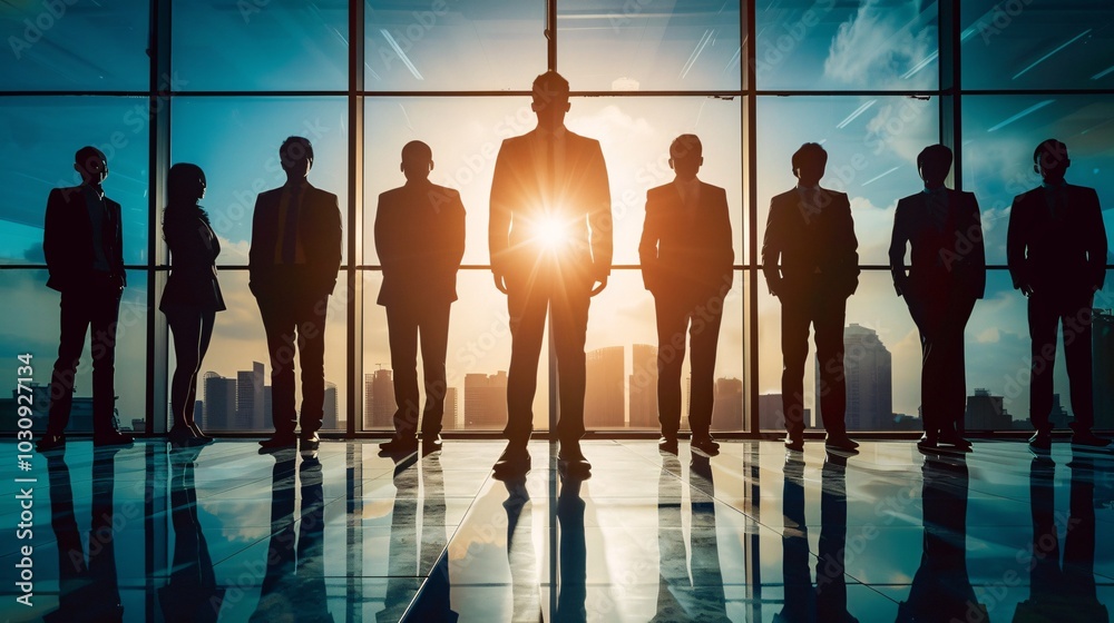Leader motivating their team with a powerful vision for the future Leader motivating their team with a powerful vision for the future