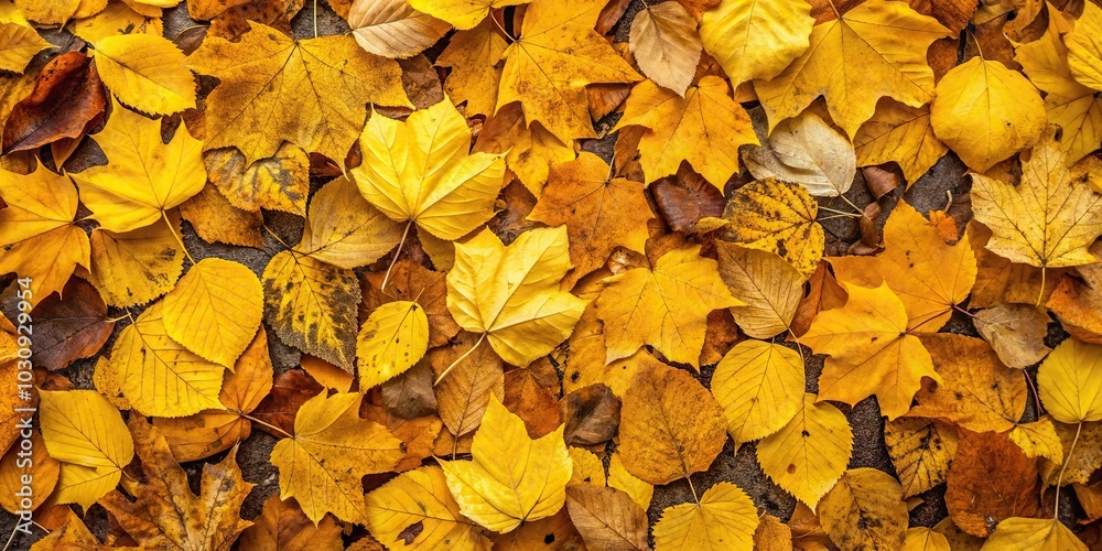 Minimalist background of yellow and dark yellow leaves on the ground Minimalist background of yellow and dark yellow leaves on the ground