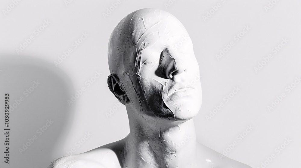 White Paint on Skin: A Portrait of Artistic Expression White Paint on Skin: A Portrait of Artistic Expression