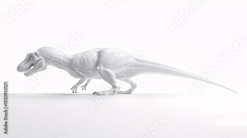 White Tyrannosaurus Rex on White Background