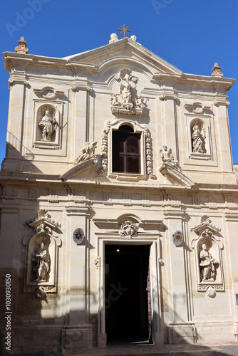 Taranto Cathedral dedicated to Saint Catald (Cattedrale di San Cataldo). Roman Catholic cathedral located in Old Town Taranto, Puglia, Italy