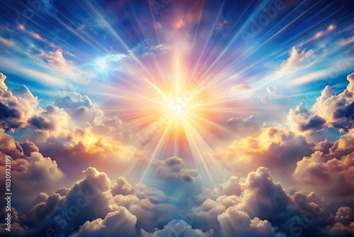 mystical sky with angelic energy and radiance