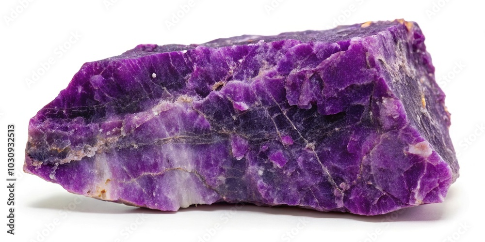 Fototapeta premium Natural raw sugilite rock cutout specimen