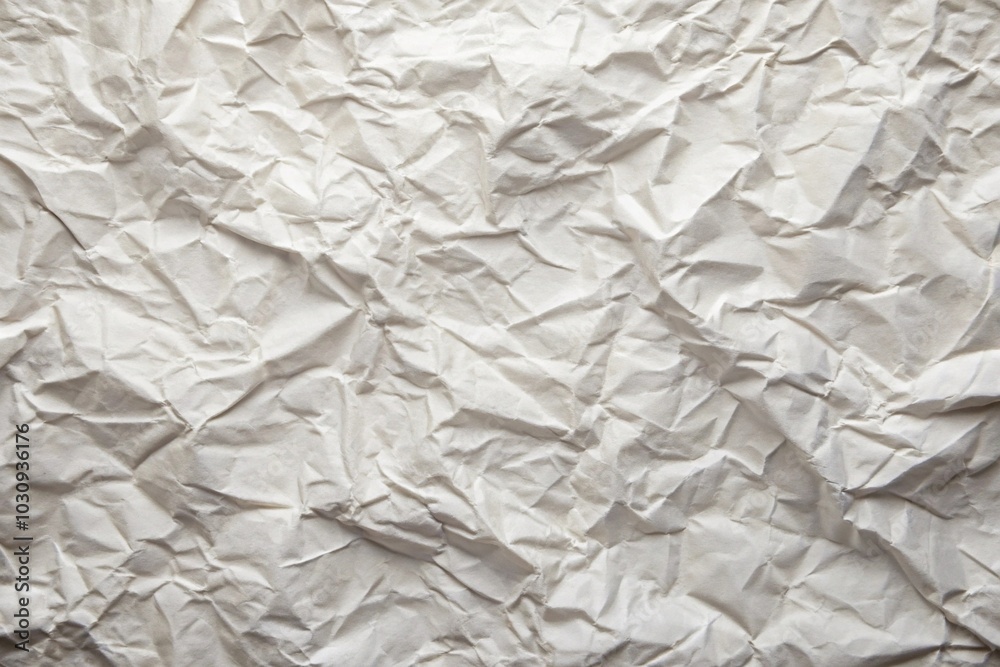 Obraz premium Panoramic white paper texture background with wrinkled pattern