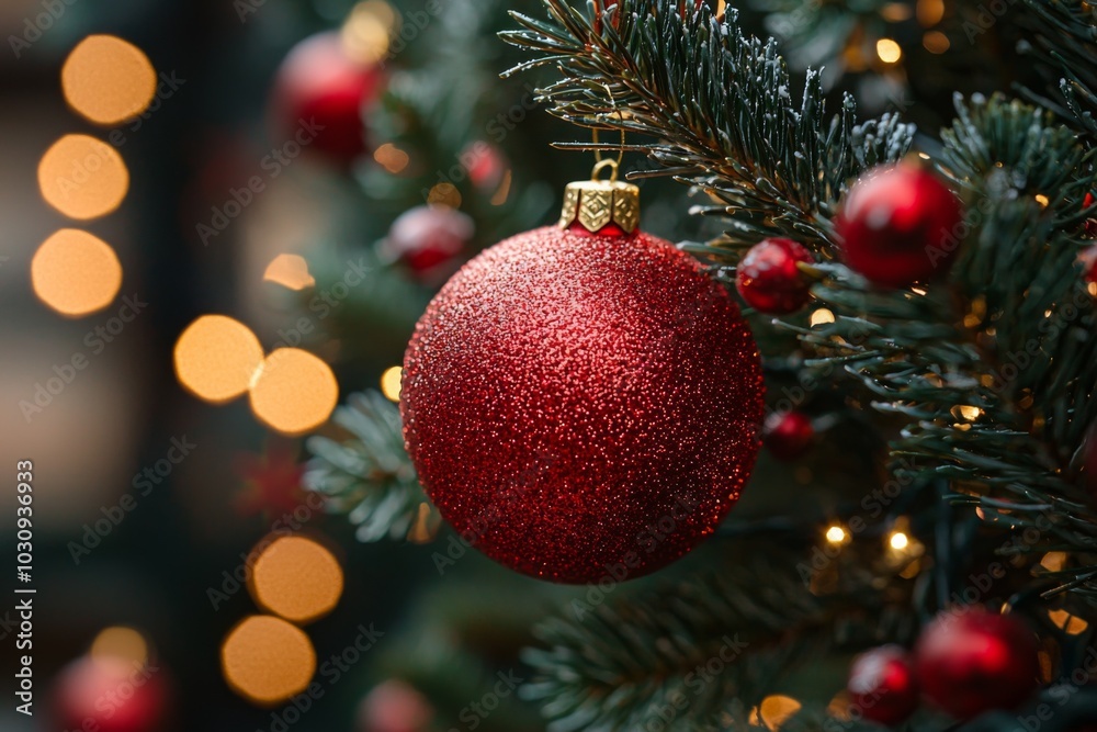 Fototapeta premium Christmas Season Background with Bauble Balls