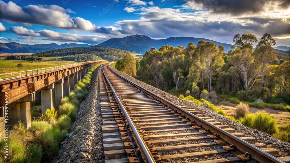 railway bridge in countryside of tasmania railway bridge in countryside of tasmania