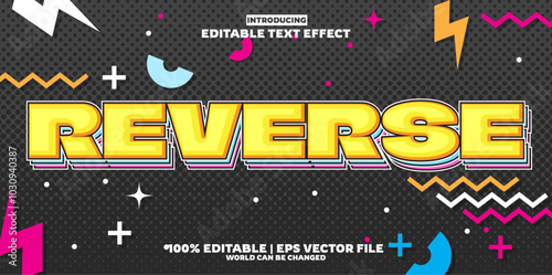 Reverse new style editable text effect in new modern trend style