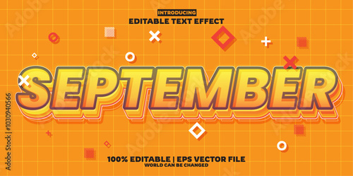 September new editable text effect in new modern trend style