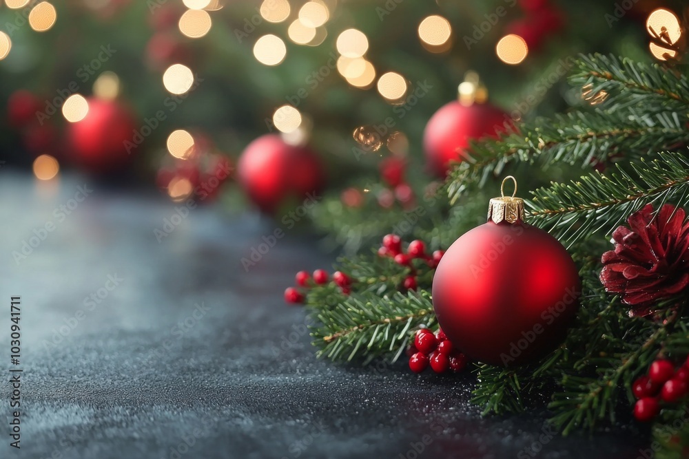 Fototapeta premium Christmas Season Background with Bauble Balls