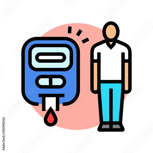 diabetes man disease color icon vector. diabetes man disease sign. isolated symbol illustration