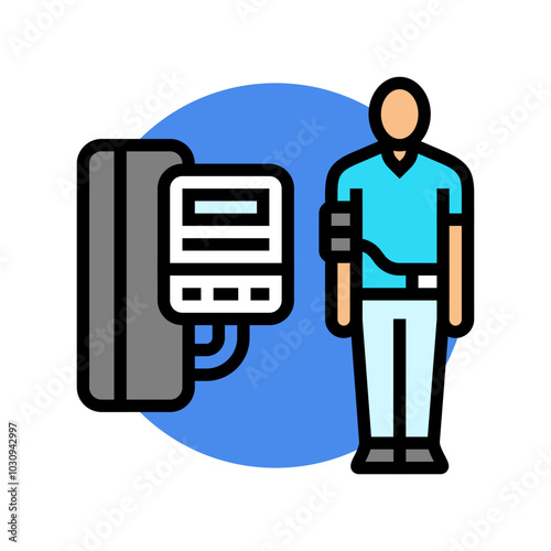 high blood pressure man disease color icon vector. high blood pressure man disease sign. isolated symbol illustration