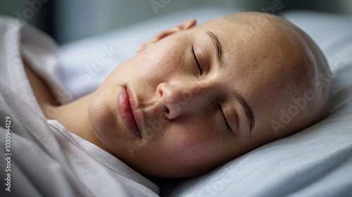 A portrait of a person fighting a disease in a hospital photo