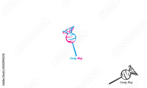 lolipop candy shop cute simple logo