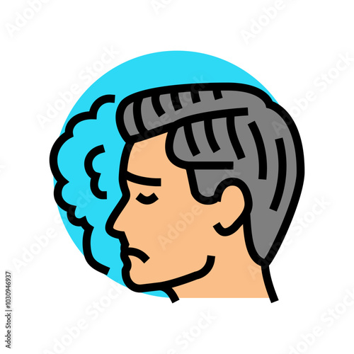 depression man disease color icon vector. depression man disease sign. isolated symbol illustration