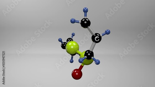 Allicin molecule. Molecular structure with bactericide properties formed when fresh garlic is cut up.
