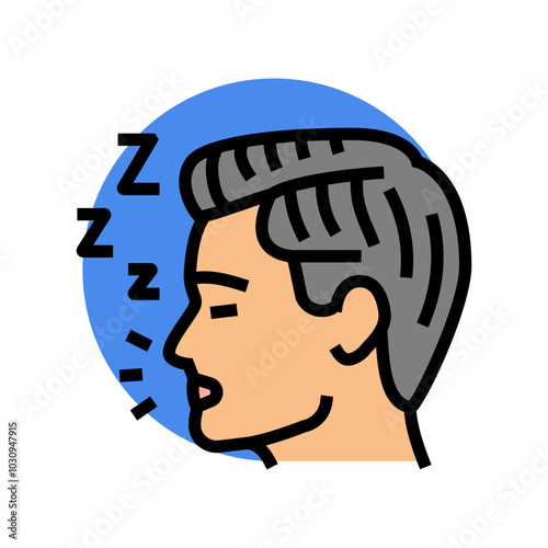 sleep apnea man disease color icon vector. sleep apnea man disease sign. isolated symbol illustration