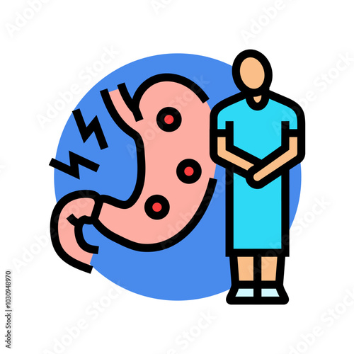 ulcers man disease color icon vector. ulcers man disease sign. isolated symbol illustration