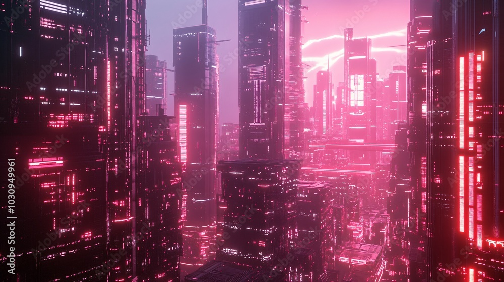 Neon Cityscape in a Futuristic World Neon Cityscape in a Futuristic World