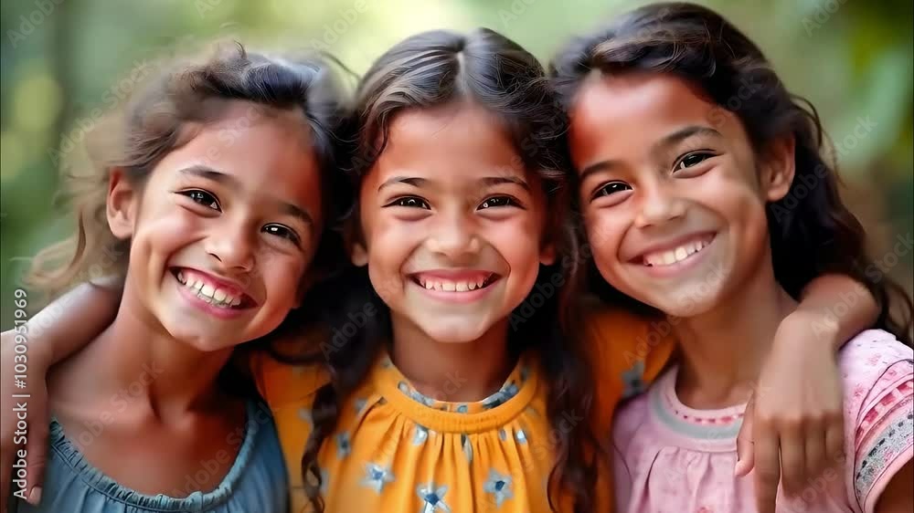 Children from different backgrounds smiling together, symbolizing a future of hope and unity.
Children from different backgrounds smiling together, symbolizing a future of hope and unity.