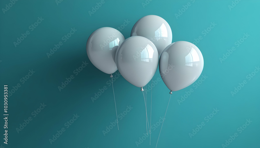 Floating Helium Balloons for Branding Mockup Floating Helium Balloons for Branding Mockup