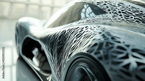 Car body mimicking the texture of sharkskin, sleek and ultra-durable biomimicry engineering