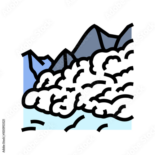 avalanche weather natural phenomena color icon vector. avalanche weather natural phenomena sign. isolated symbol illustration