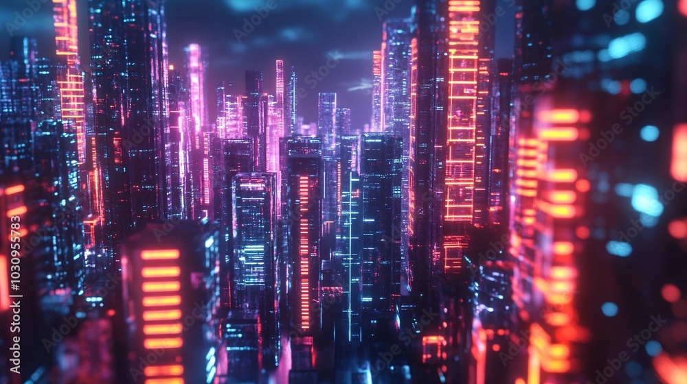 Neon Cityscape: A Digital Metropolis Neon Cityscape: A Digital Metropolis