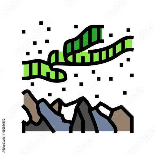 aurora borealis weather natural phenomena color icon vector. aurora borealis weather natural phenomena sign. isolated symbol illustration
