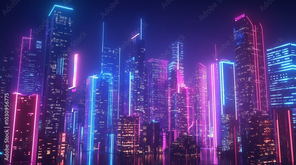 Neon Cityscape: A Digital Dreamscape Neon Cityscape: A Digital Dreamscape