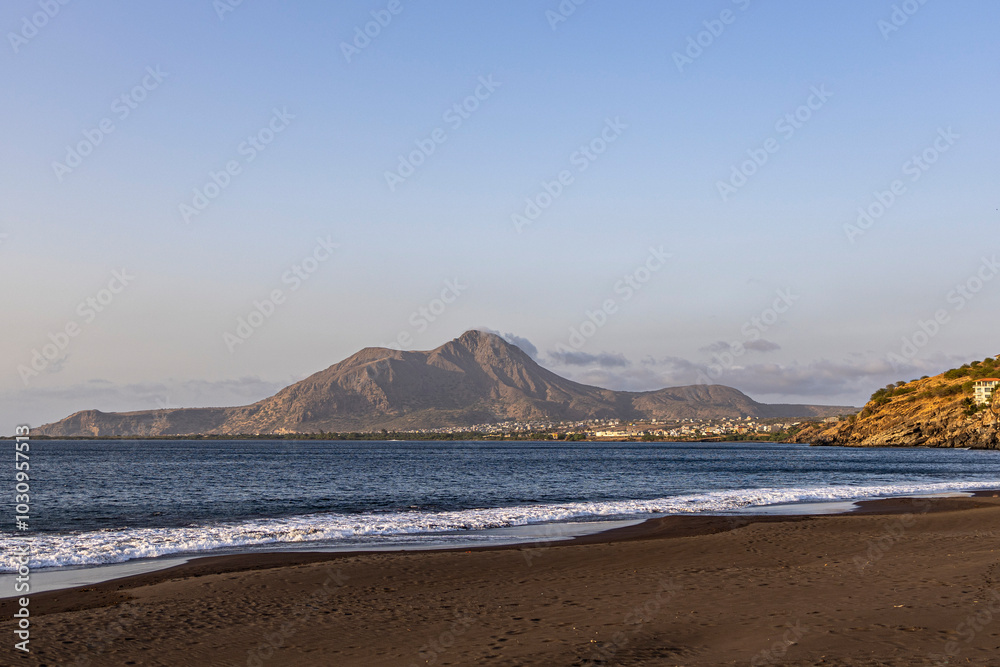 Fototapeta premium sunset on the beach, Ribeira da Prata, Tarrafal, Santiago Island, Cabo Verde