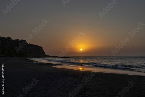 sunset on the beach, Ribeira da Prata, Tarrafal, Santiago Island, Cabo Verde