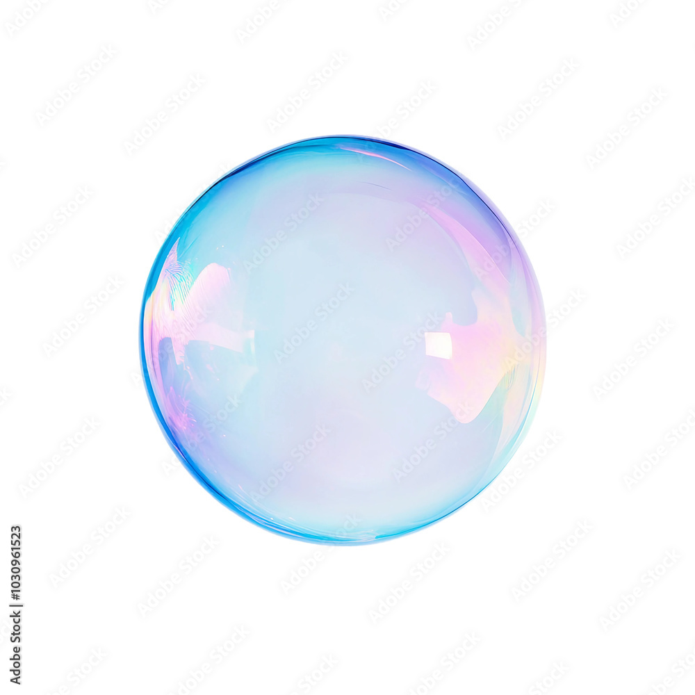 Colorful Soap Bubble Floating in the Air with a Beautiful Reflection Colorful Soap Bubble Floating in the Air with a Beautiful Reflection