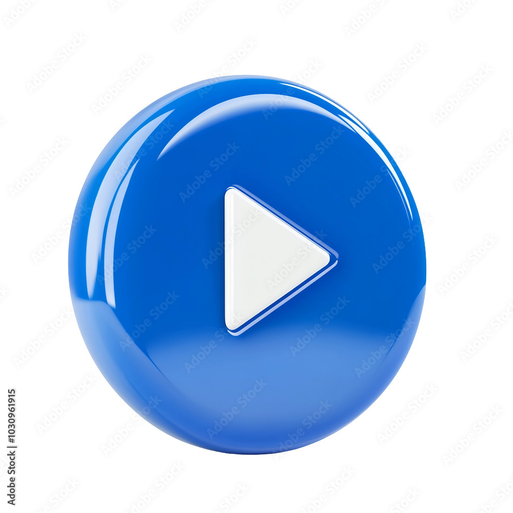 Play Button Icon in a Soft Blue Color for Digital Media Play Button Icon in a Soft Blue Color for Digital Media