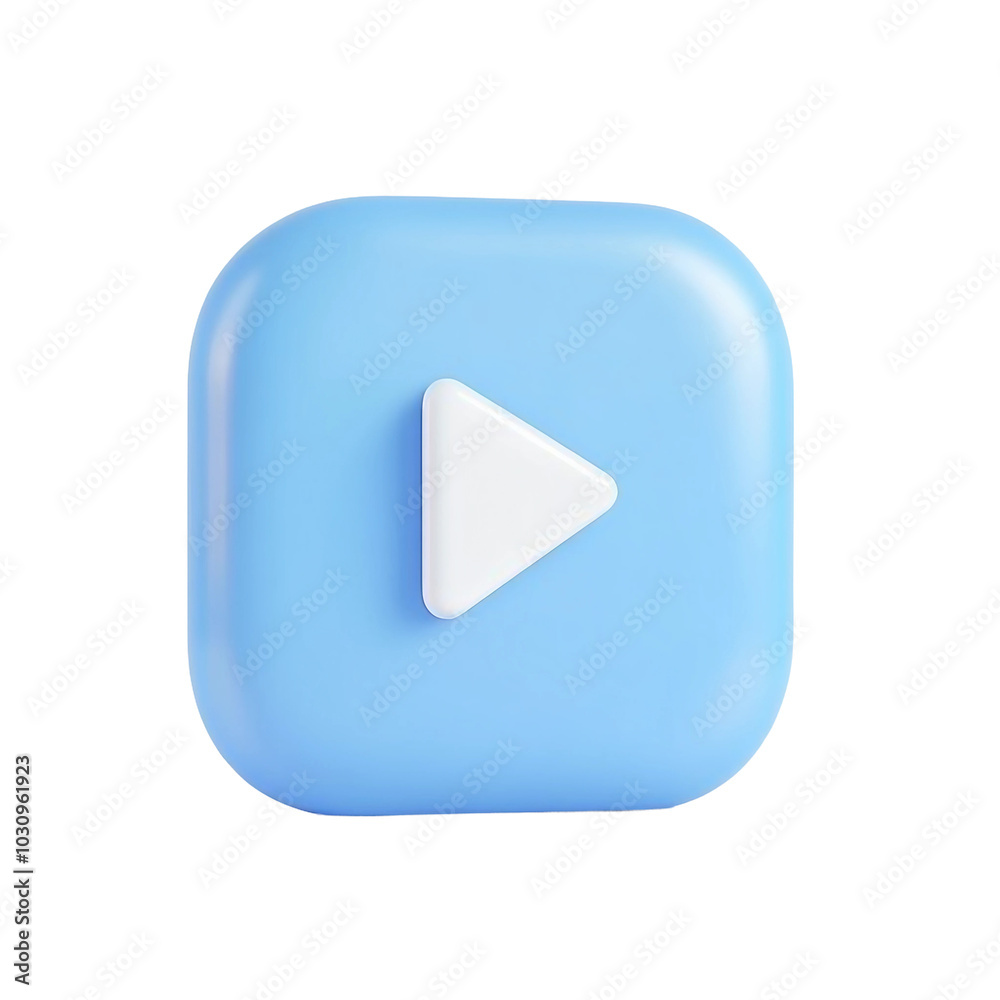 Play Button Icon in a Soft Blue Color for Digital Media Play Button Icon in a Soft Blue Color for Digital Media