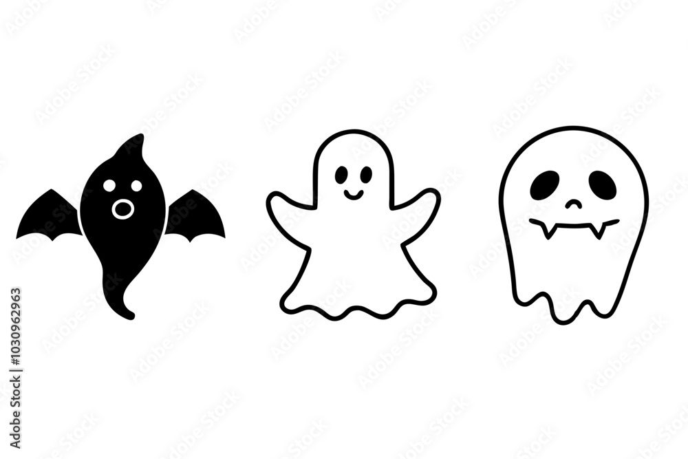 Set of Halloween line art Icons. Simple line art style icons pack. Vector illustration Set of Halloween line art Icons. Simple line art style icons pack. Vector illustration
