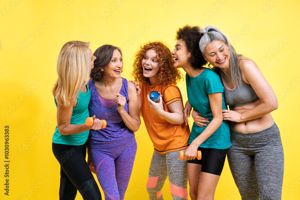 © oneinchpunch - Group of different kind of women with different body, age, and ethnicity making sport