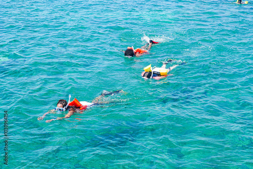 person snorkeling in the sea