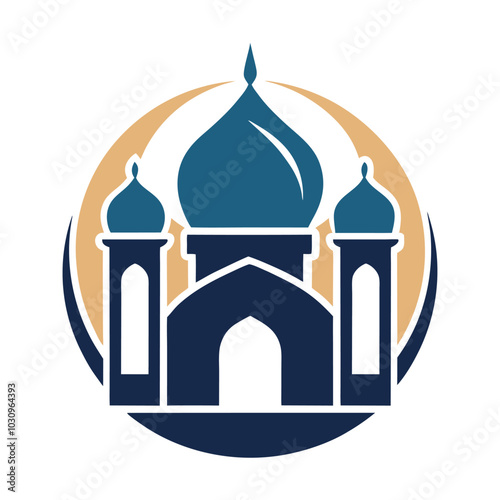 minimal-mosque-logo-vector illustration