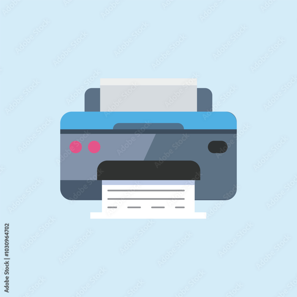 Printer icon design. printing, paper, set, 3d, file.