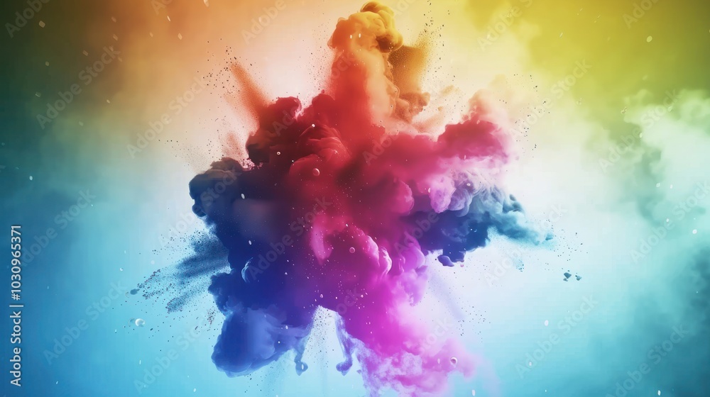 Abstract Colorful Ink Explosion in Water Abstract Colorful Ink Explosion in Water