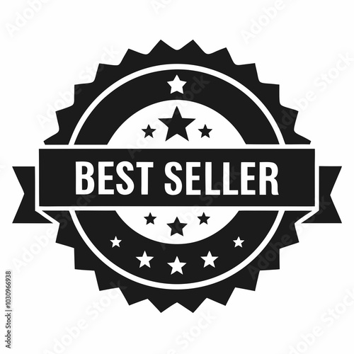 Badge with the words “best seller” vector