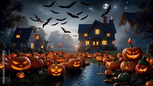 halloween background with pumpkin