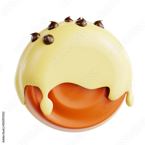 PNG 3D cromboloni vanilla illustration isolated on a white background photo