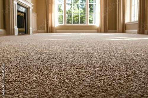 Close-up of a Brown Carpet with a Shallow Depth of Field photo