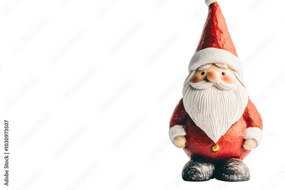Festive Santa Claus figurine on a white isolated background, perfect decoration for holiday celebrations. Festive Santa Claus figurine on a white isolated background, perfect decoration for holiday celebrations.