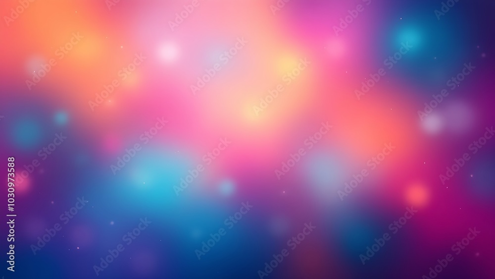 vibrant blurred background with a gradient of colors ranging from pink to blue, resembling a cosmic or nebular scene